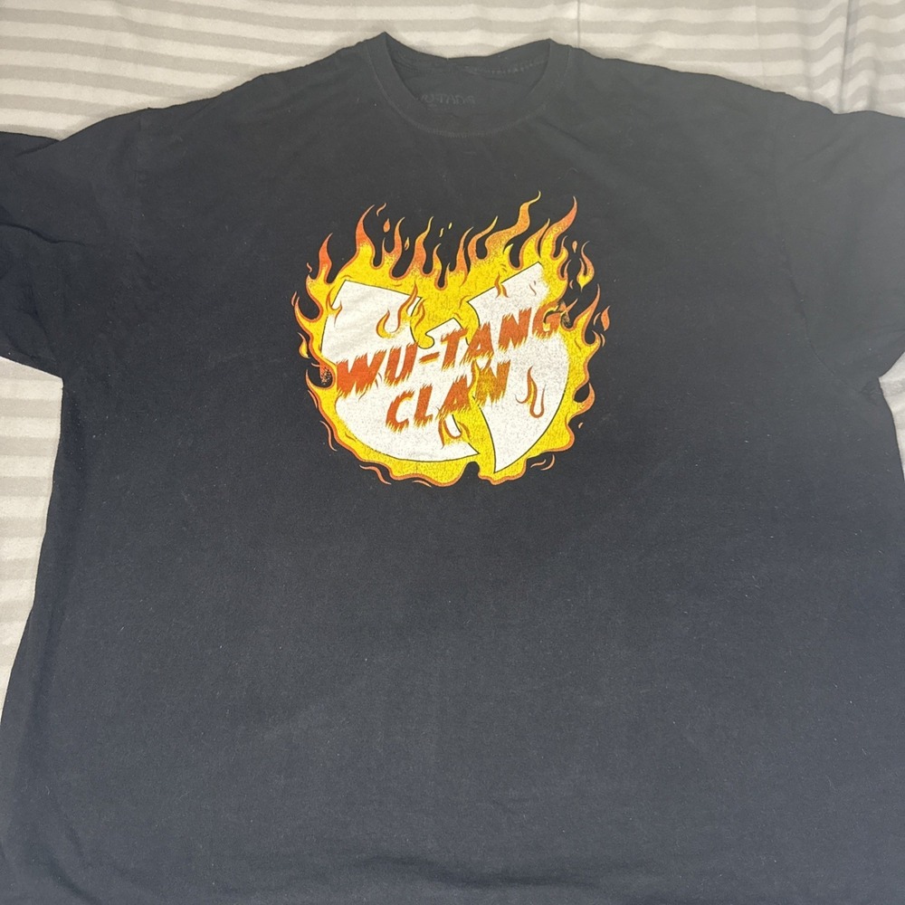 Wu-Tang Clan  Mens  Flame Logo T-Shirt Size XXL Retro Hip Hop ODB Method Man Y2K